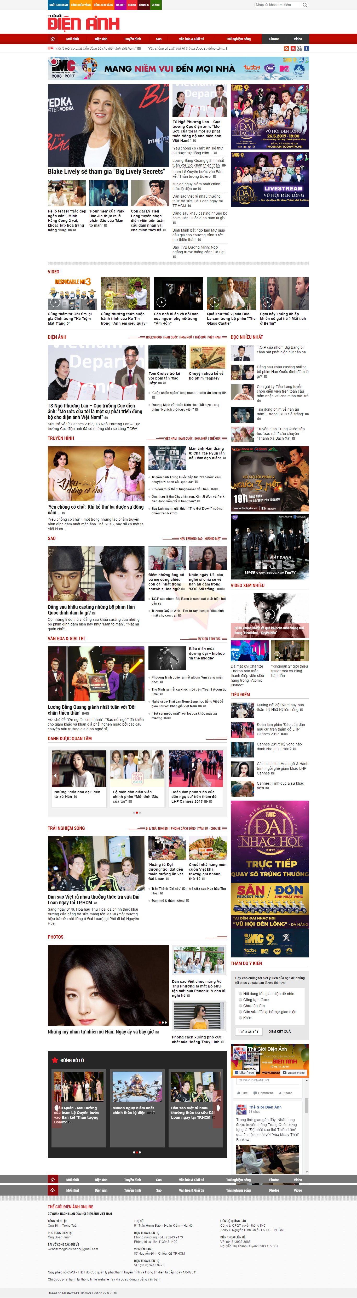 Thiết kế Web phim ảnh thegioidienanh.vn